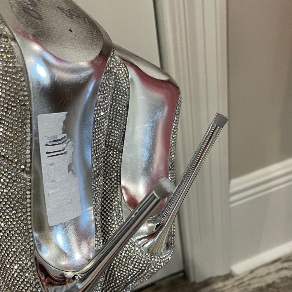 Steve Madden Silver Rhinestone Women's Ankle Boots - Picture 6 of 6